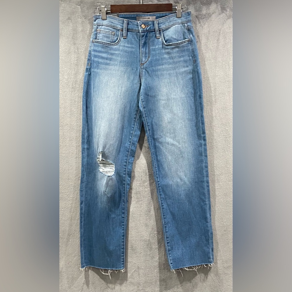 Joe's Boyfriend Distressed Denim Cropped Raw Hem Blue Jeans Women’s Size 25 NWT